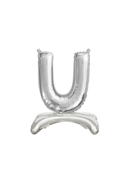 Ayakta Durabilen Gümüş U Harf Folyo Balon