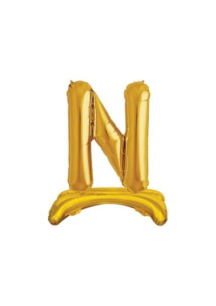 Ayakta Durabilen Altın N Harf Folyo Balon