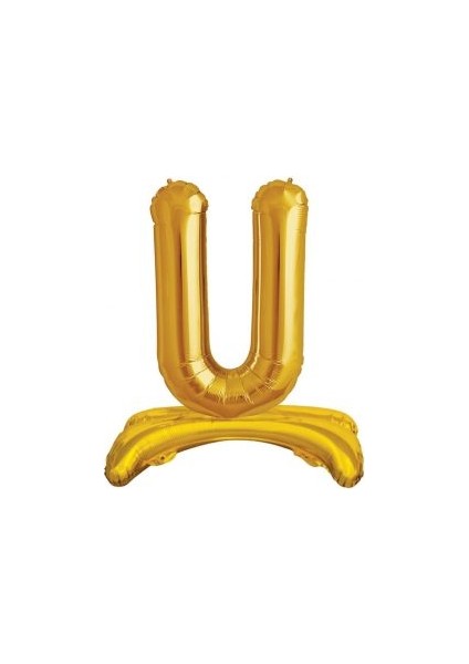 Ayakta Durabilen Altın U Harf Folyo Balon
