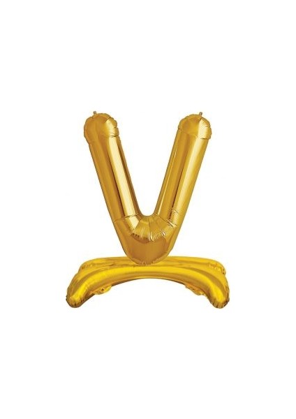 Ayakta Durabilen Altın V Harf Folyo Balon