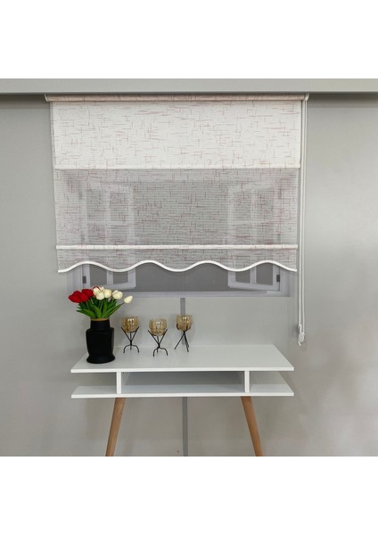 Volper Vp 1315 Çift Mekanizmalı Renkli Degrade Tül ve Stor Perde Beyaz Pembe 200X260 fiyatları