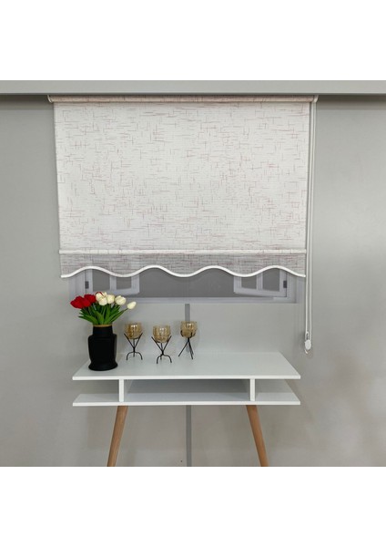 Volper Vp 1315 Çift Mekanizmalı Renkli Degrade Tül ve Stor Perde Beyaz Pembe 200X260 modelleri