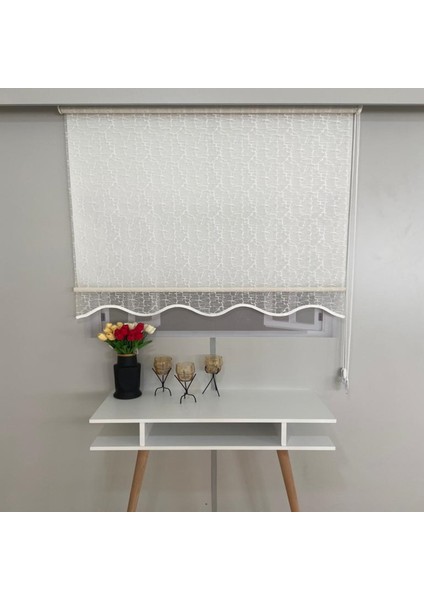 Volper Vp 1870 Çift Mekanizmalı Taşlı Desen Tül ve Stor Perde 160X200