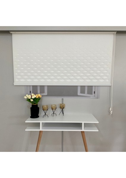 Volper VP1001 Çift Mekanizmalı Lazer Kesim Tül ve Stor Perde Beyaz 180X260 modelleri