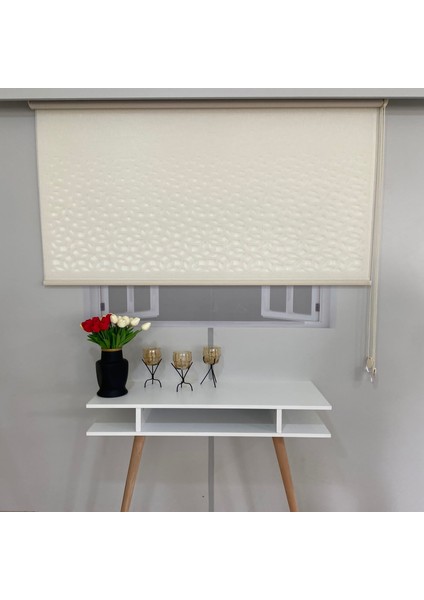 Volper VP1005 Çift Mekanizmalı Lazer Kesim Tül ve Stor Perde Krem 200X260 modelleri