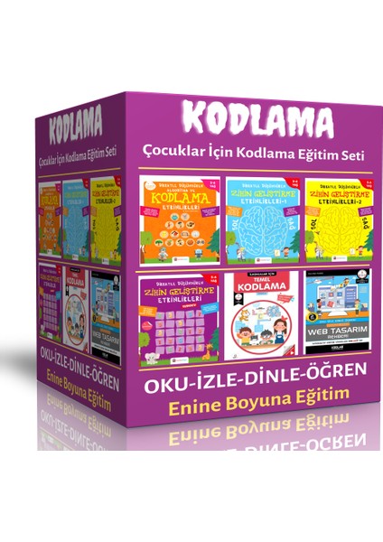 Enine Boyuna Eğitim Çocuklar Için Kodlama Öğreten Eğitim Seti (6 Kitap)