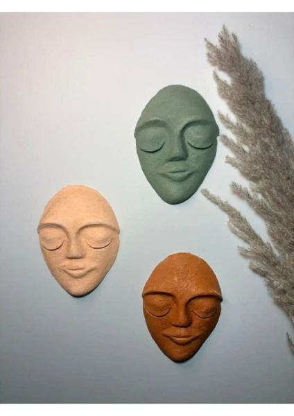 Mes Reves Design El Yapımı Duvar Maskları 3'lü Set