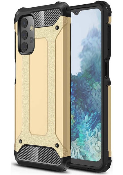 - Samsung Galaxy A32 4G - Kılıf Çift Katman Zırh Tank Crash Military Kapak - Gold - T17037