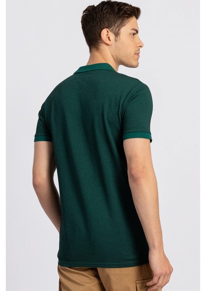 Slim Fit Dar Kesim Polo Yaka Yeşil Erkek T-Shirt fırsatları
