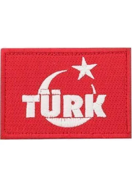 Sim Nakış Türk Bayrak Nakış Işleme Arma Patch Peç 6×8 cm