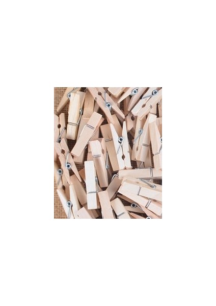 Kids Ahşap Mandal Küçük Doğal Renk 30 Adet Kk160 Sanatsal Kullanım