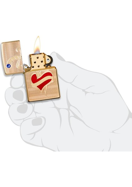 Çakmak 49303 Armor Heart And Sword Design Lighter, Kalp ve Kılıç Tasarımı