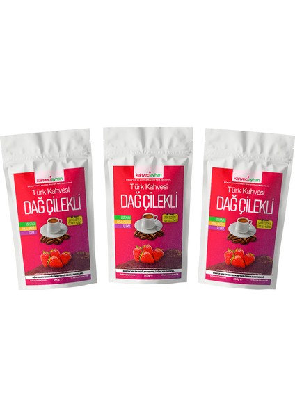3 x 200 gr Dağ Çilekli Türk Kahvesi
