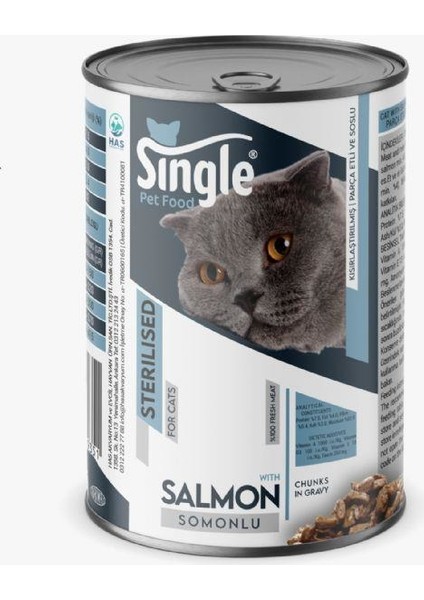 For Cats Sterilized Somonlu Kısırlaştırılmış Kedi Konservesi 400 gr