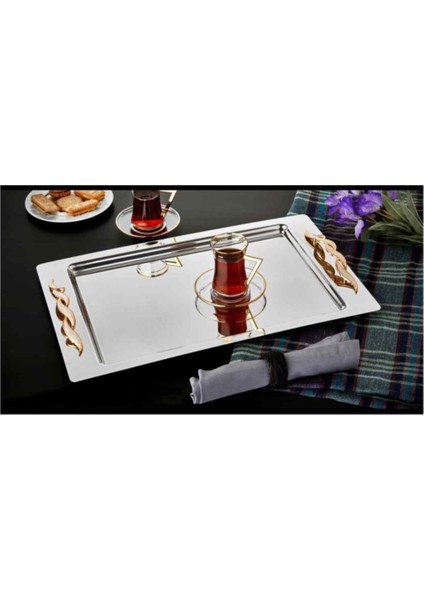 Paslanmaz Çelik Çay Servis Tepsisi