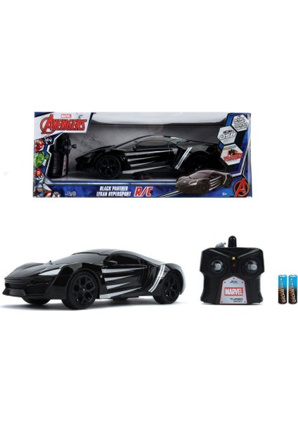 Marvel Kara Panter Black Panther RC Lykan Hypersport 1:16 Uzaktan Kumandalı Araba 226001