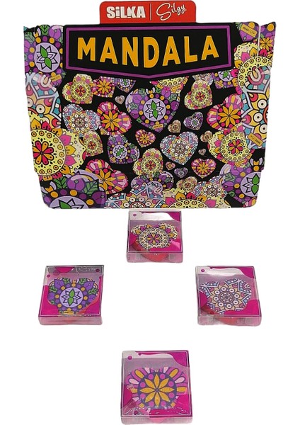 Mandala Kalpli Silgi 4'lü
