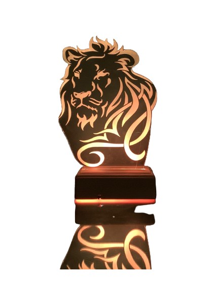 Aslan 3D 16 Renk Gece Lambası