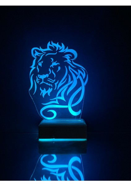 Aslan 3D 16 Renk Gece Lambası