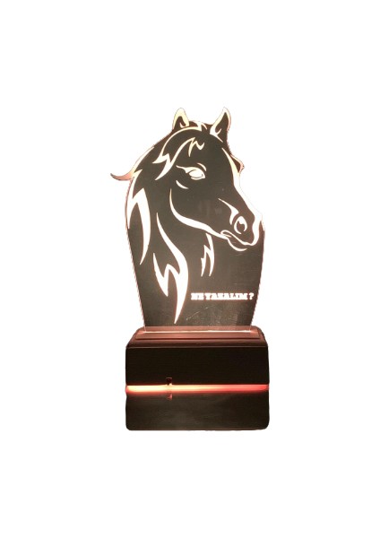 'at' Kişiye Özel 16 Renk Dekoratif Lamba