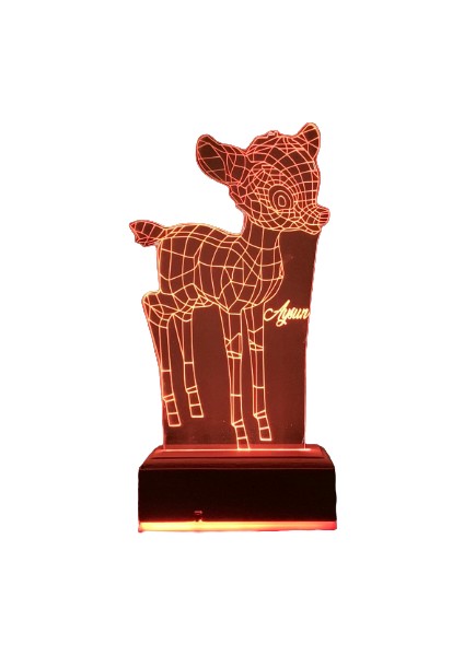 Kişiye Özel Bambi 16 Renk Dekoratif Lamba
