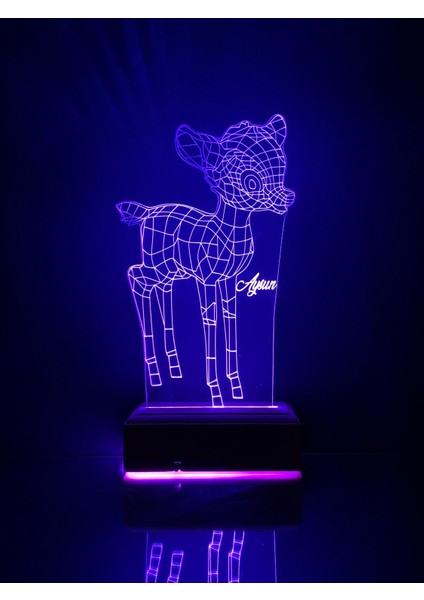 Kişiye Özel Bambi 16 Renk Dekoratif Lamba fiyatları