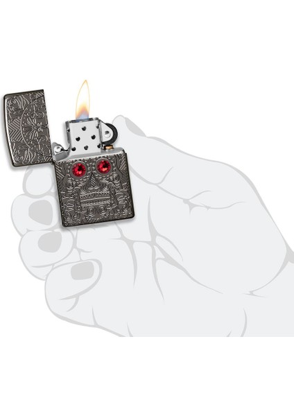 Çakmak 49300 Armor Crystal Skull Design Lighter