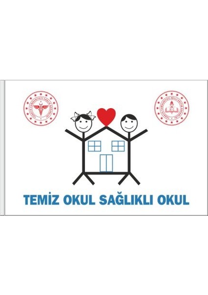 Temiz Okul Sağlıklı Okul Bayrağı 50 x 75 cm