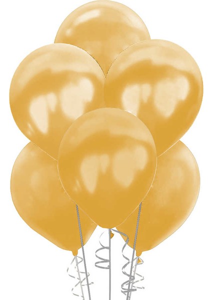 Parti Altın Renk Metalik Balon Gold Renk Sedefli Balon 100 Adet