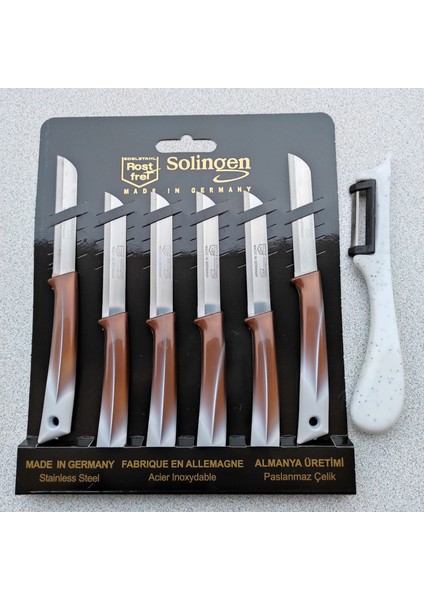 7 Parça Set &gt; 6 Tırtıklı Bıçak + 1 Yan Soyacak
