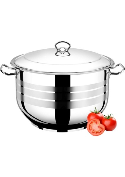 Jumbo Boy 304 Paslanmaz Büyük Derin Tencere 32 cm Aşure Tenceresi 16 Litre