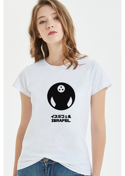 Evangelion Israfel Baskılı Beyaz Kadın Tshirt