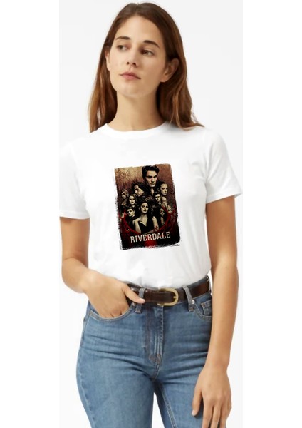 Riverdale Wallpaper Kadın Beyaz Tshirt