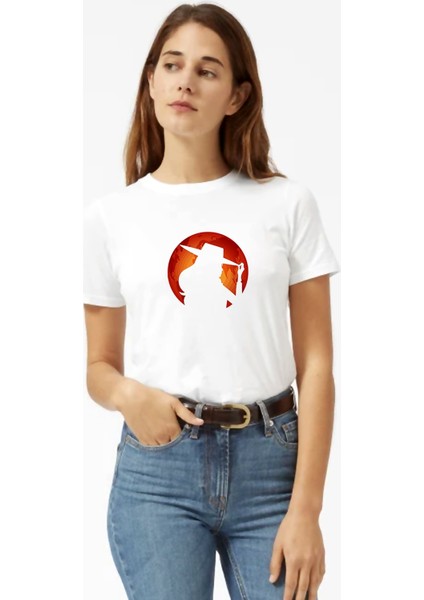 Carmen Sandiego Red Circle Kadın Beyaz Tshirt