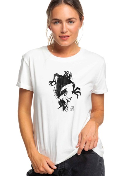 Samurai Jack Baskılı Beyaz Kadın Tshirt