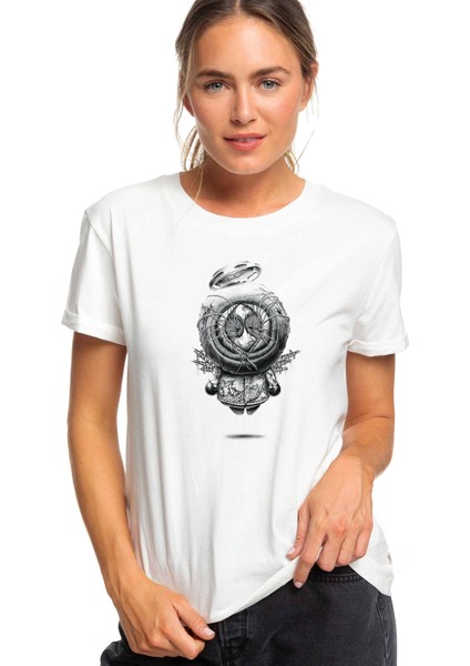 Kenny Baskılı Beyaz Kadın Tshirt