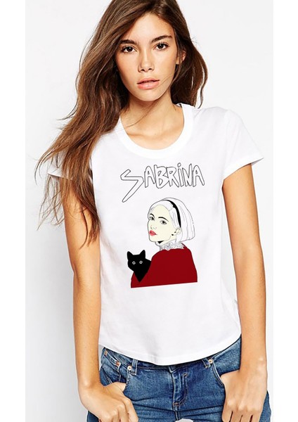 Chilling Adventures Of Sabrina Sabrina & Cat Kadın Beyaz Tshirt