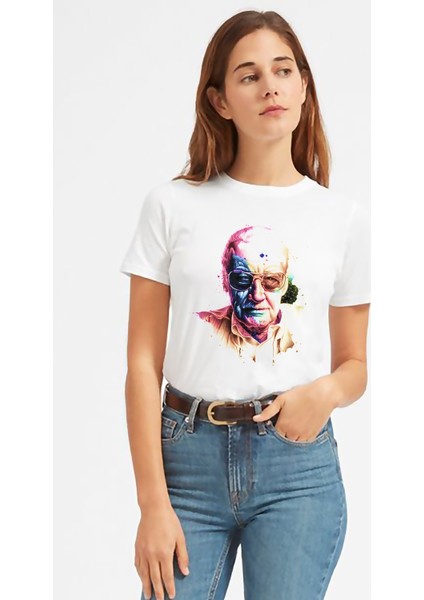 Ttan Lee Marvel Color Baskılı Beyaz Kadın Tshirt