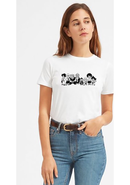 Anime Dragon Ball Baskılı Beyaz Kadın Tshirt