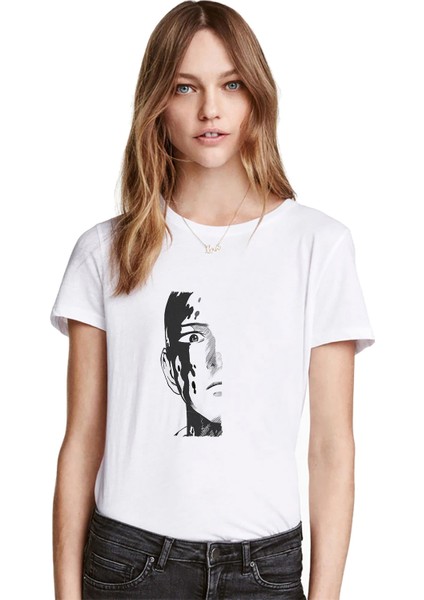 Anime One Punch Man Baskılı Beyaz Kadın Tshirt