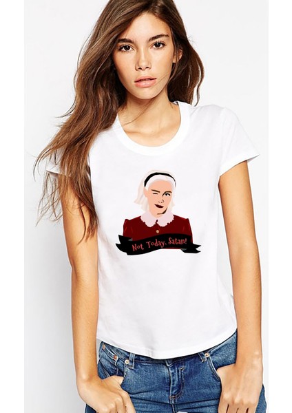 Chilling Adventures Of Sabrina Not Today Satan Kadın Beyaz Tshirt