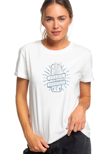 Shawn Mendes 1998 Baskılı Beyaz Kadın Tshirt