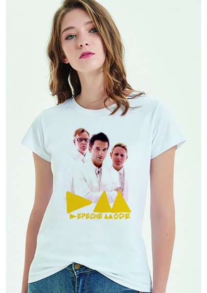 Depeche Mode Baskılı Beyaz Kadın Tshirt