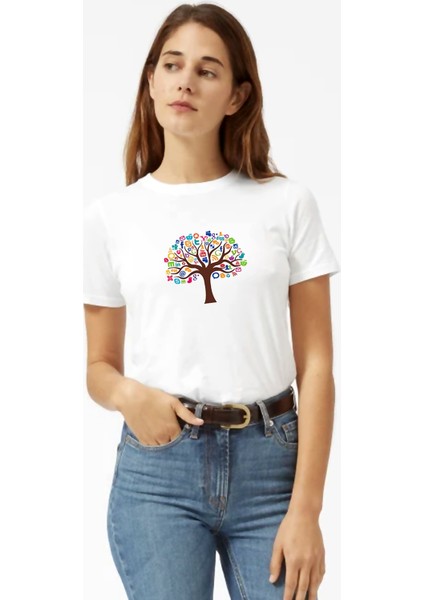 Silhouette Information Tree Kadın Beyaz Tshirt