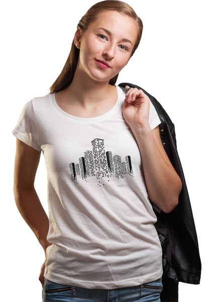 Silhouette Building Kadın Beyaz Tshirt
