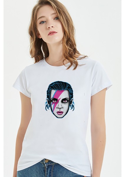 Stranger Things The Bitchin Baskılı Beyaz Kadın Tshirt