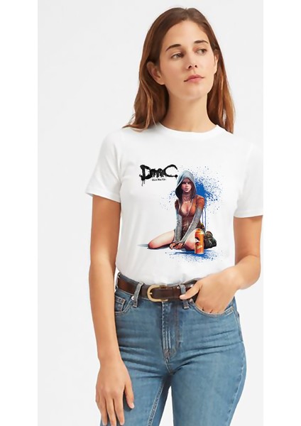Dmc Dante Baskılı Beyaz Kadın Tshirt