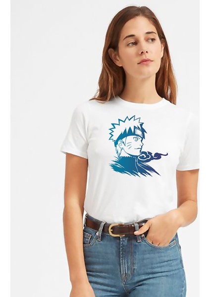 Silhouette Naruto Kadın Beyaz Tshirt