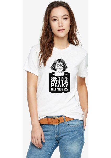 Peaky Blinders Tommy Shelby Dont Baskılı Beyaz Kadın Tshirt
