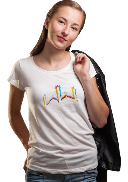 Silhouette Mosque Kadın Beyaz Tshirt
